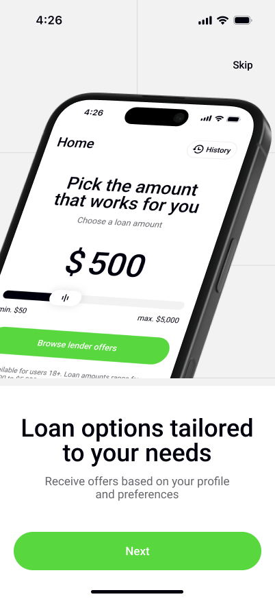 APPNAME app screen on phone mockup